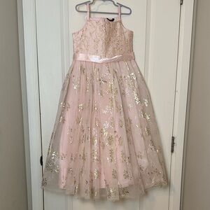 Elegant Pink and Gold Kids Dress